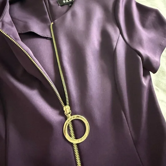 💜 DKNY💜 Fit and Flare Plum Dress size 4 - Picture 4 of 10